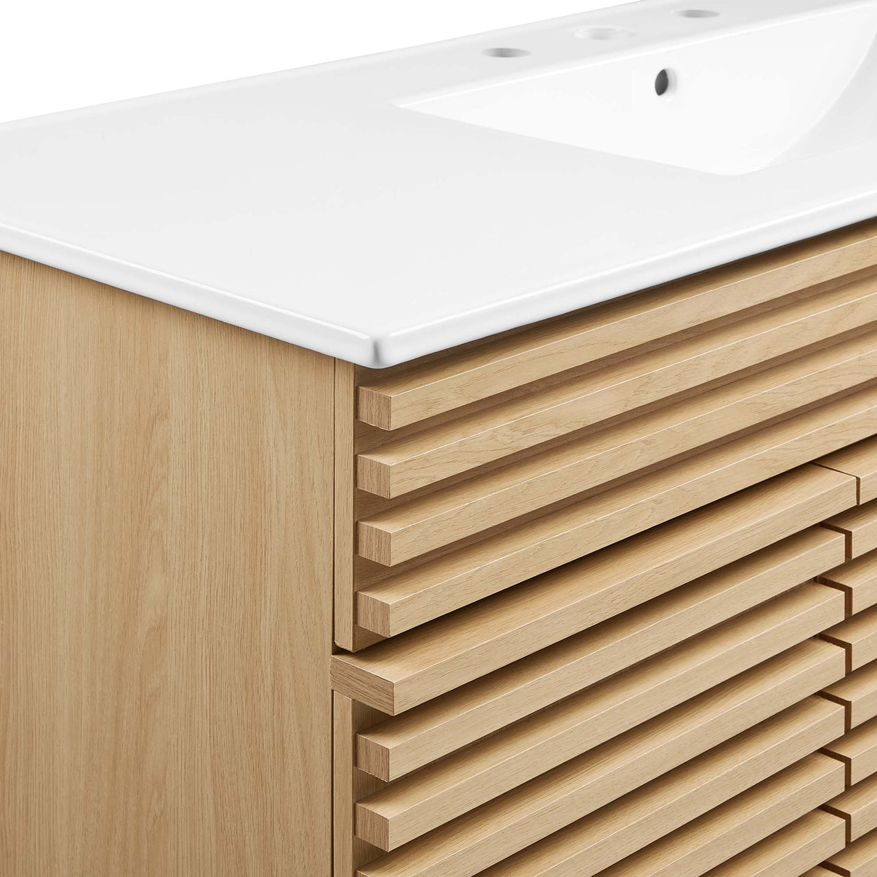 Ventra Single Sink Vanity Unit, Extra Large, Oak & White