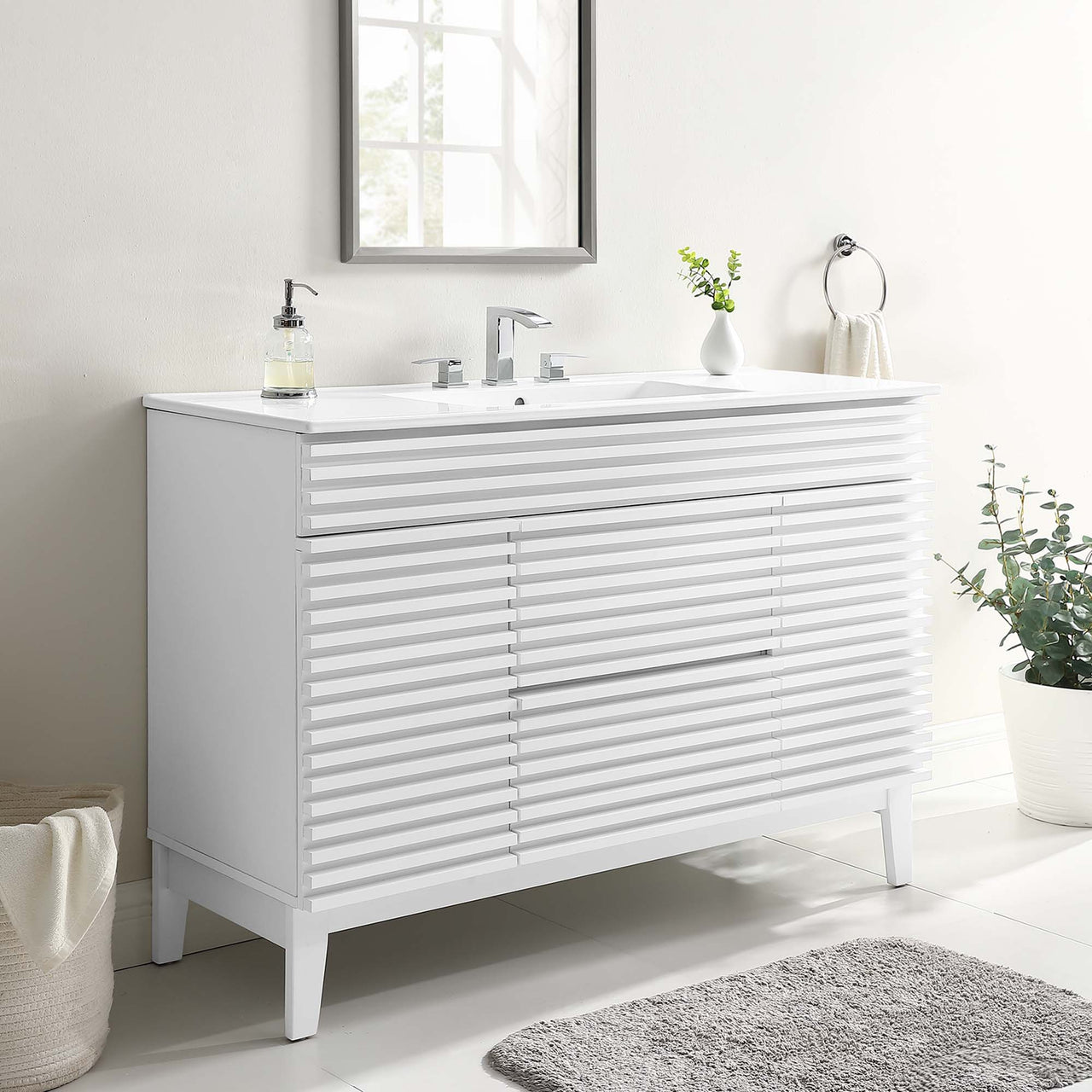 Ventra Single Sink Vanity Unit, Extra Large, White