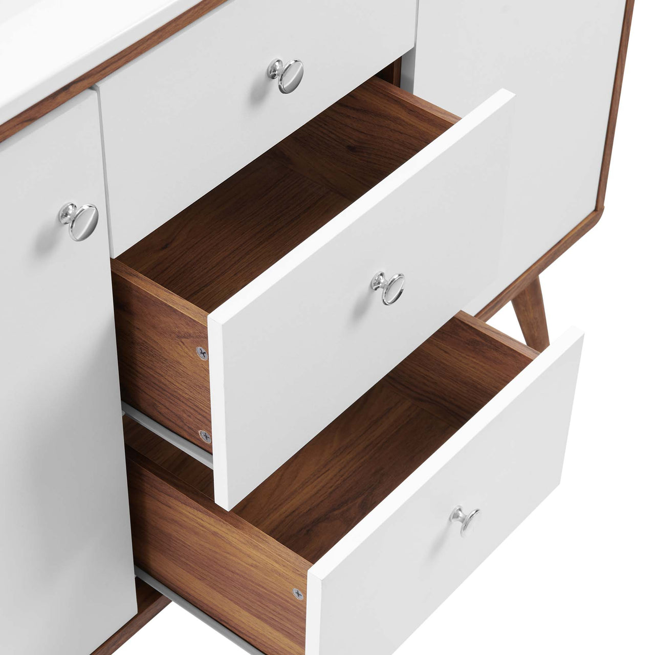 Erisen Double Sink Vanity Unit, Extra Large, Walnut & White