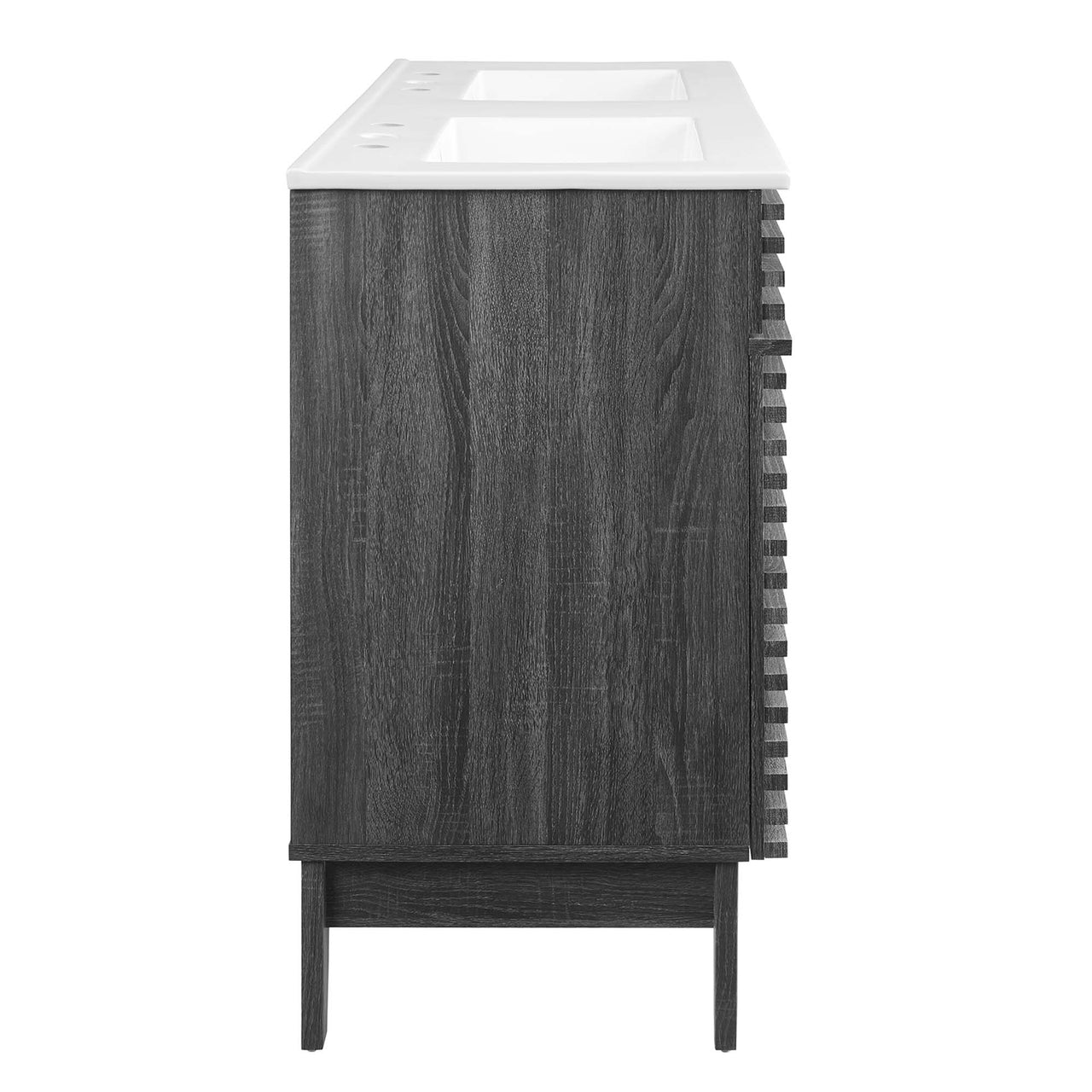 Ventra Double Sink Vanity Unit, Extra Large, Charcoal & White