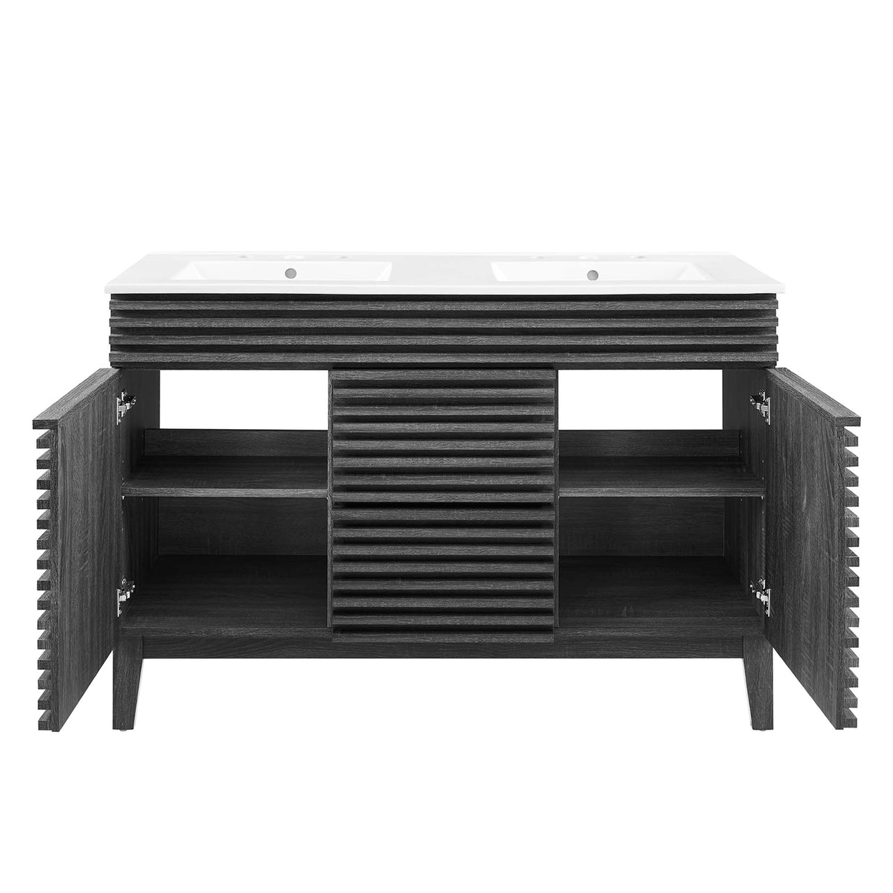 Ventra Double Sink Vanity Unit, Extra Large, Charcoal & White