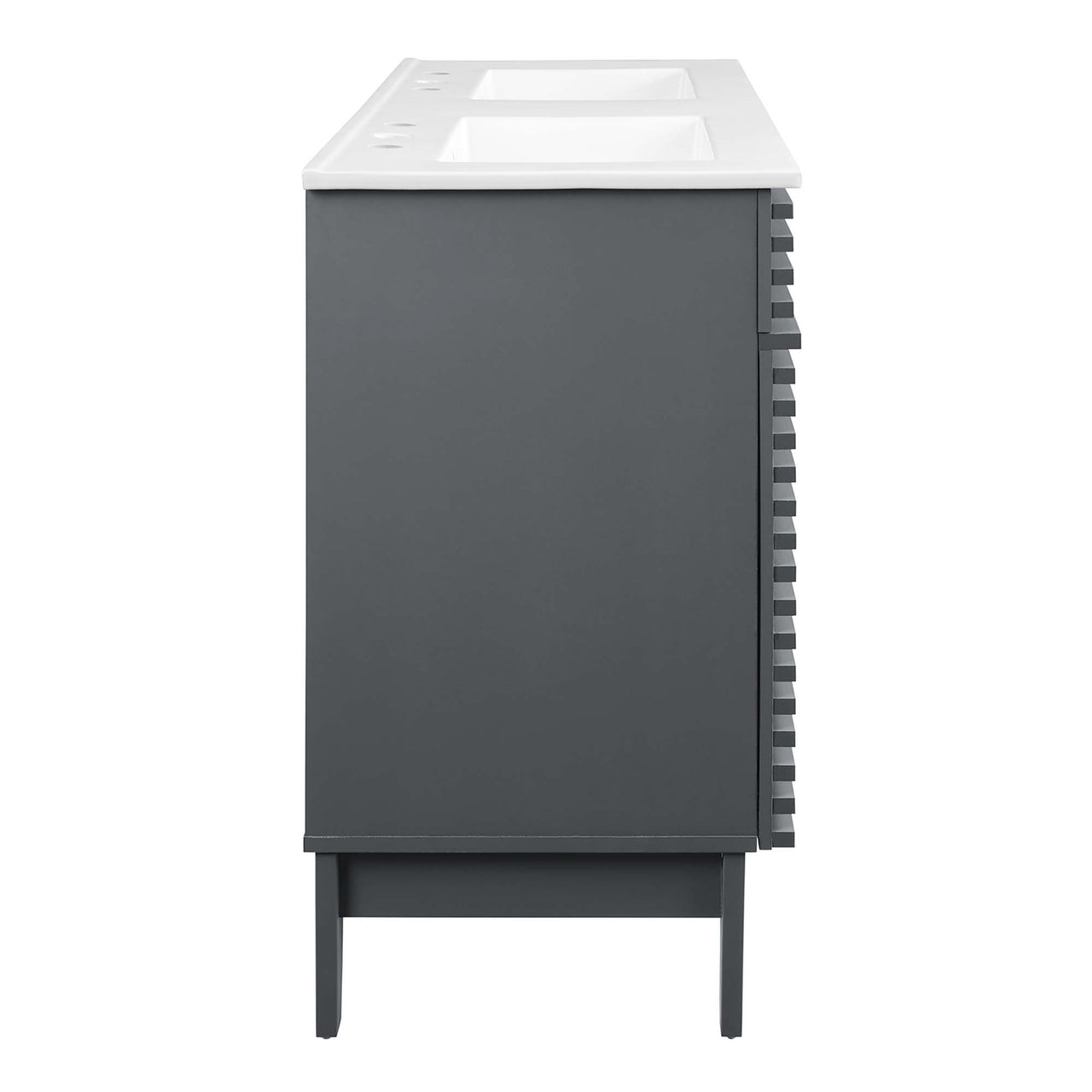 Ventra Double Sink Vanity Unit, Extra Large, Gray & White