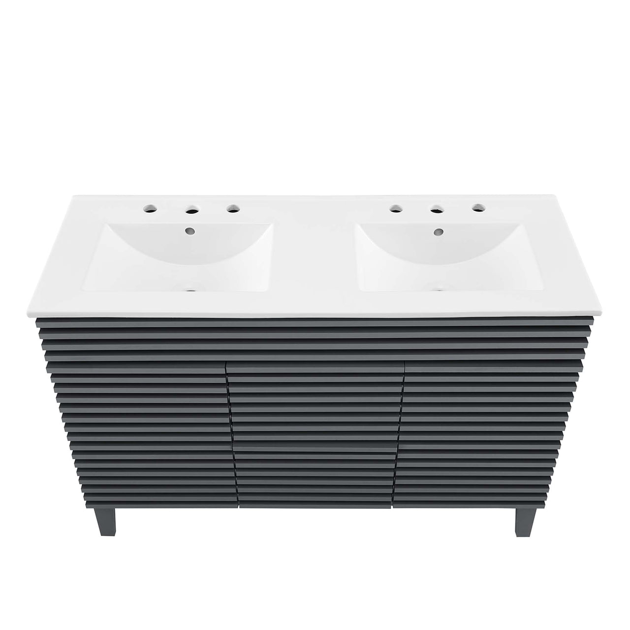 Ventra Double Sink Vanity Unit, Extra Large, Gray & White