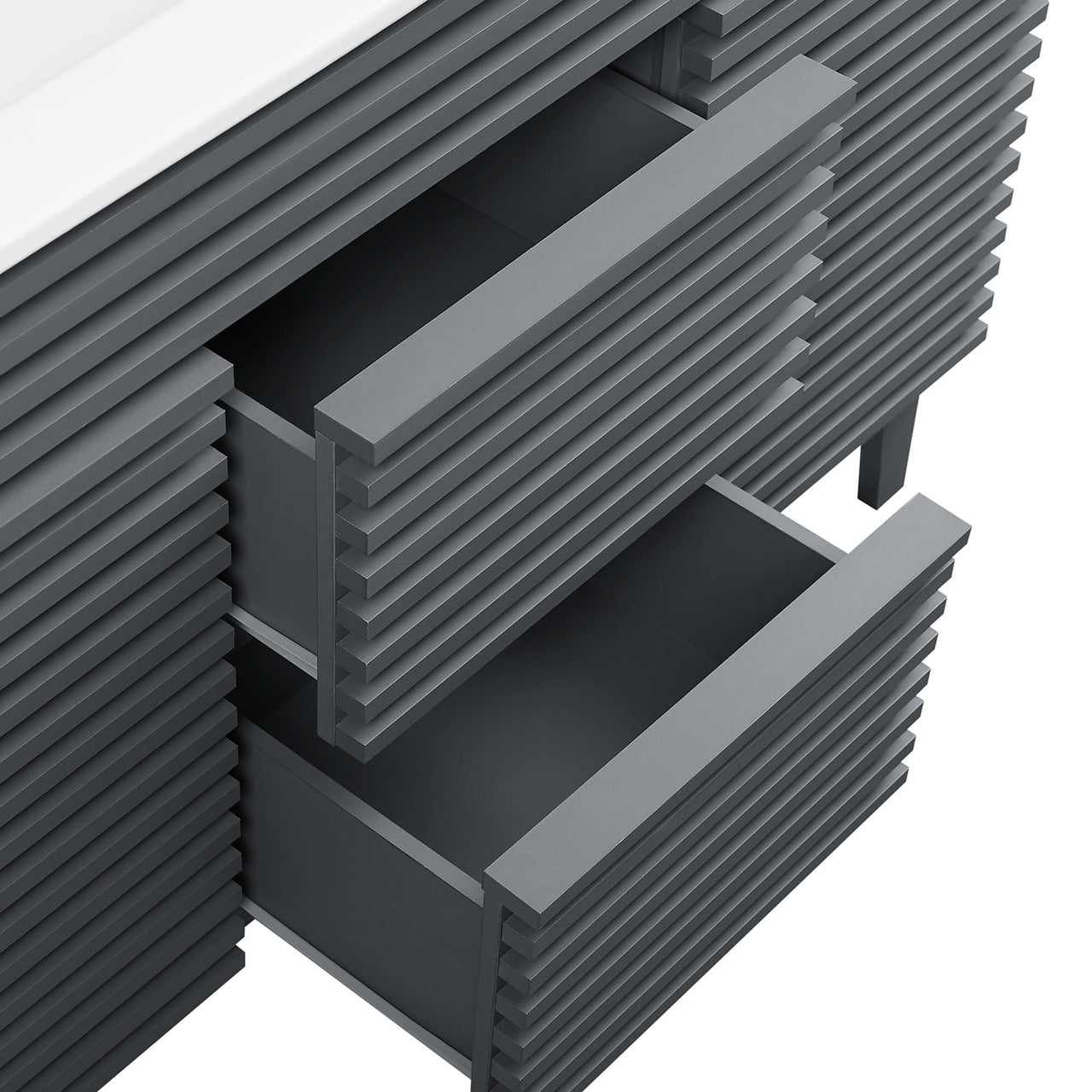 Ventra Double Sink Vanity Unit, Extra Large, Gray & White