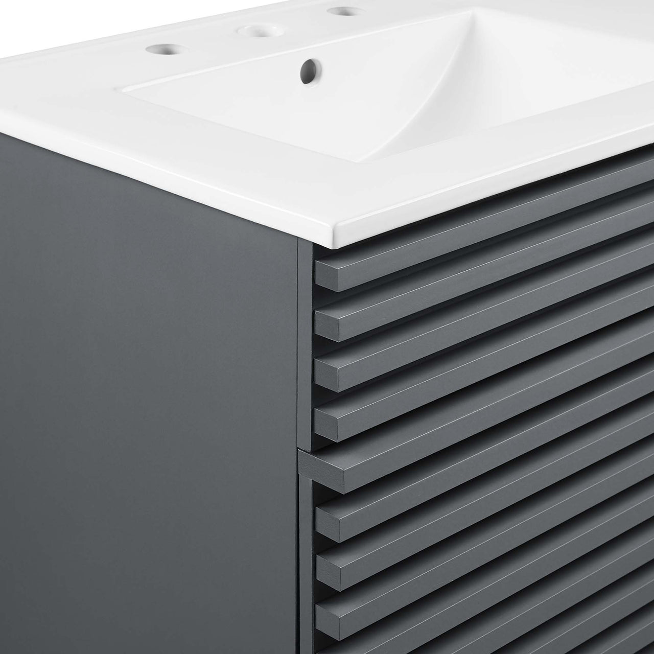 Ventra Double Sink Vanity Unit, Extra Large, Gray & White