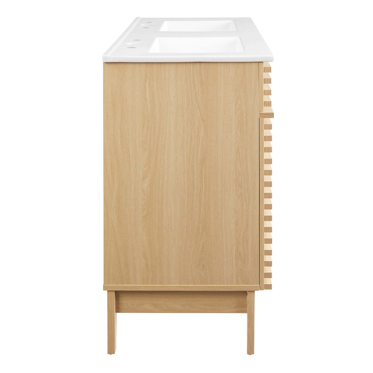 Ventra Double Sink Vanity Unit, Extra Large, Oak & White