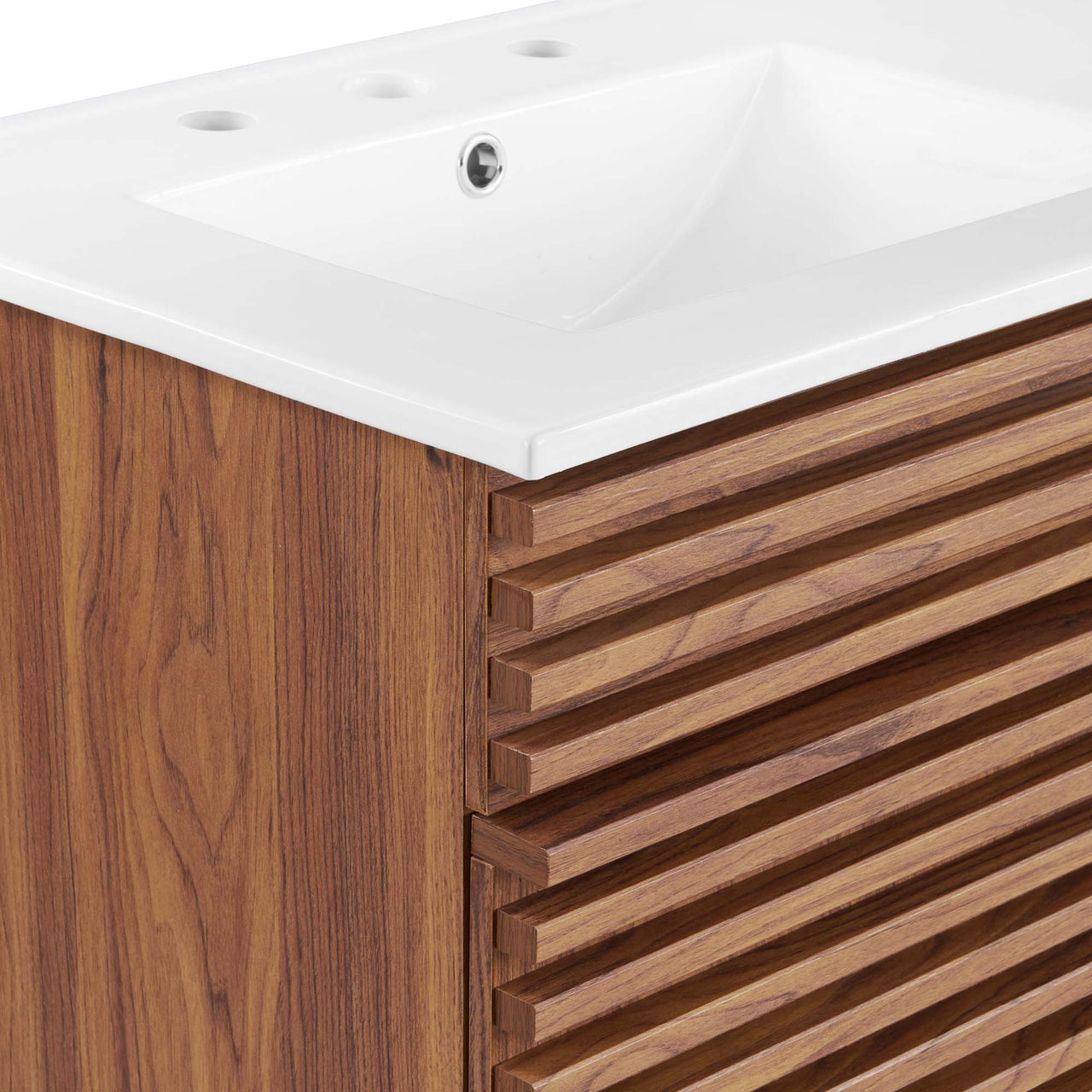 Ventra Double Sink Vanity Unit, Extra Large, Walnut & White