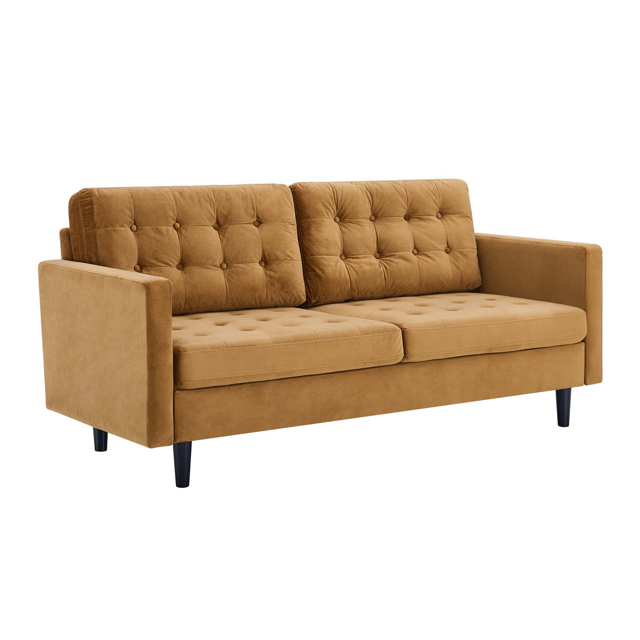 Lucera Velvet Sofa, Cognac