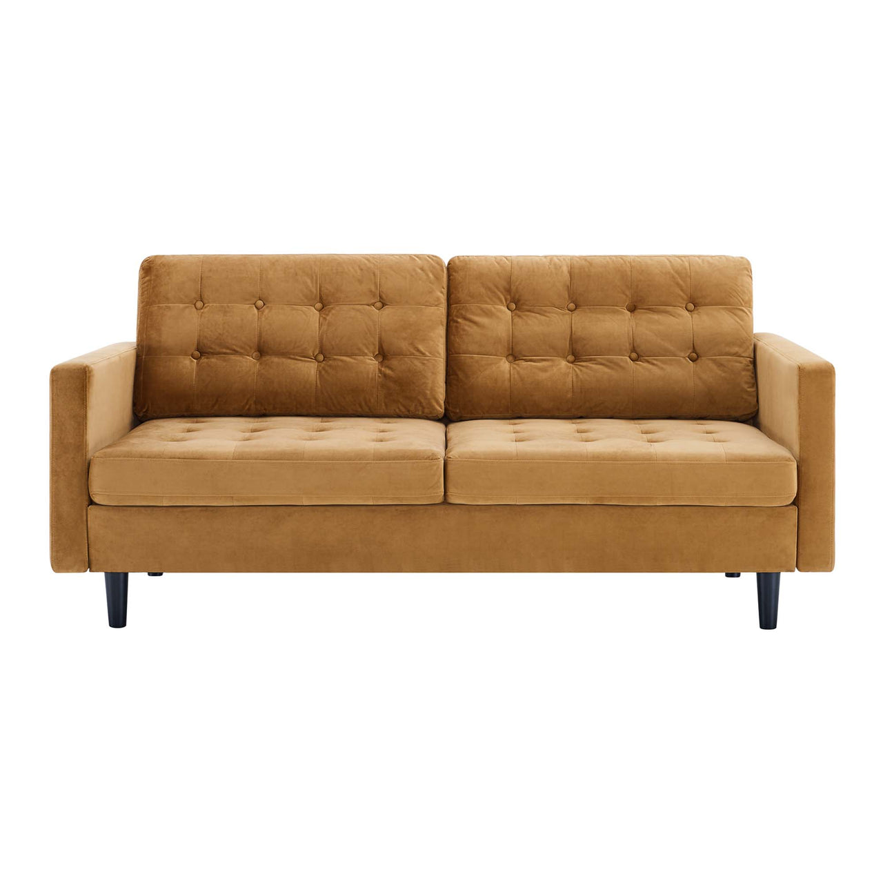 Lucera Velvet Sofa, Cognac