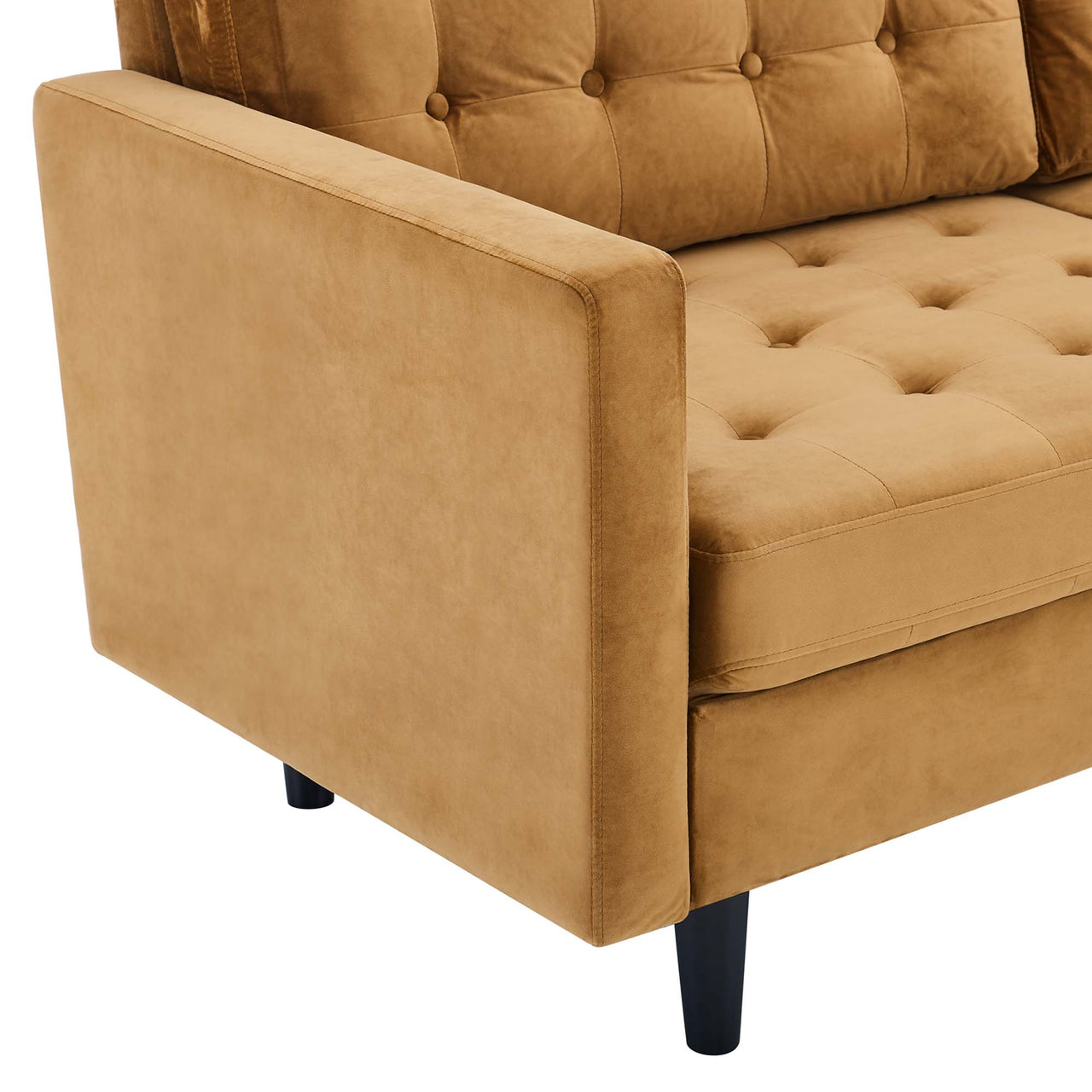 Lucera Velvet Sofa, Cognac