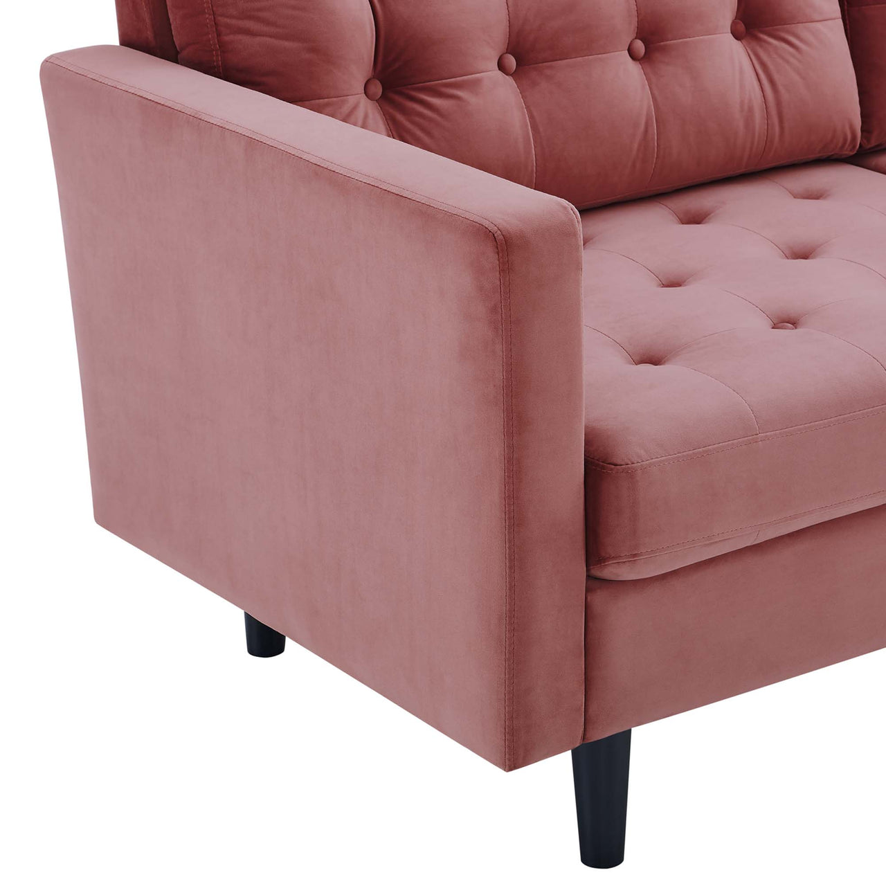 Lucera Velvet Sofa, Dusty Rose