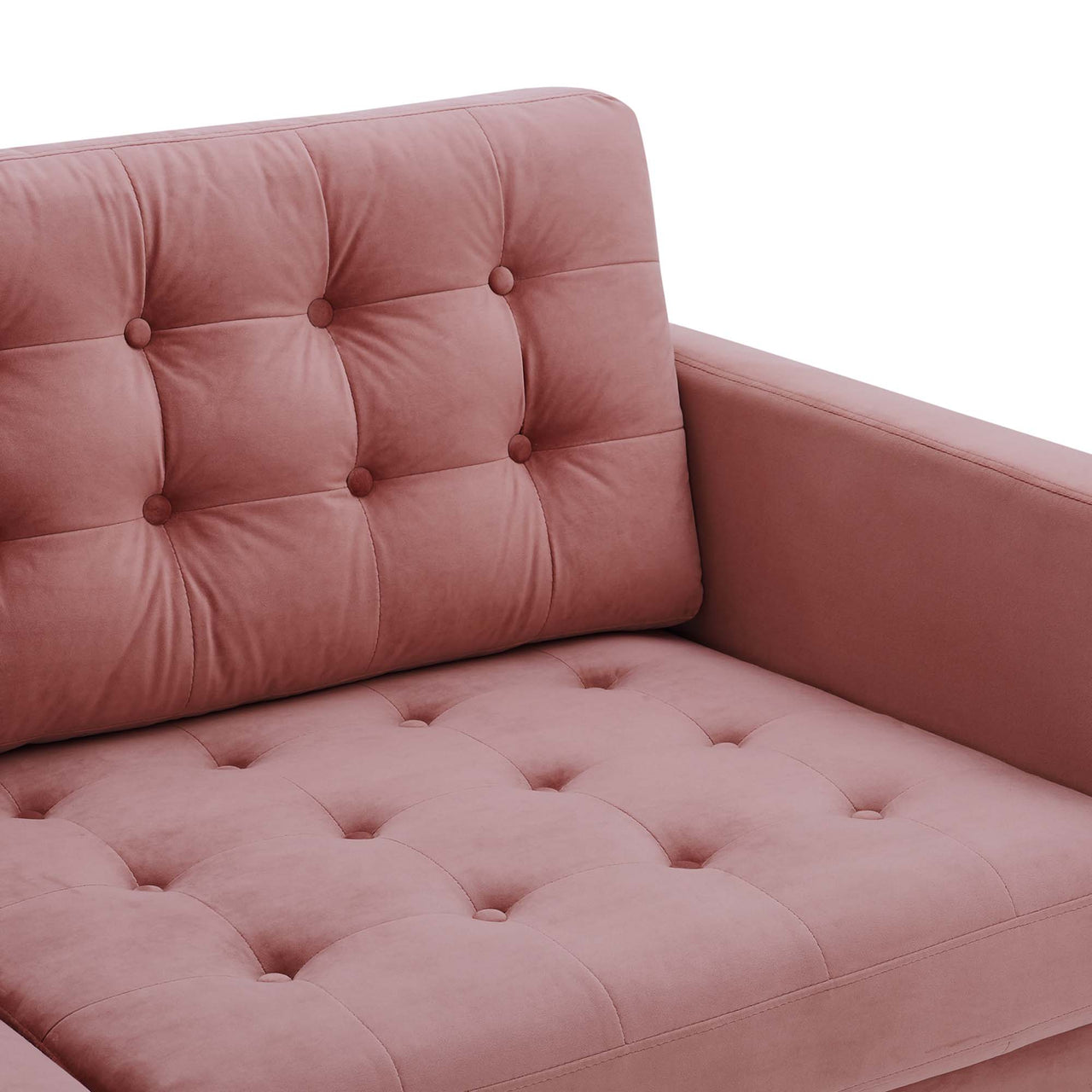 Lucera Velvet Sofa, Dusty Rose
