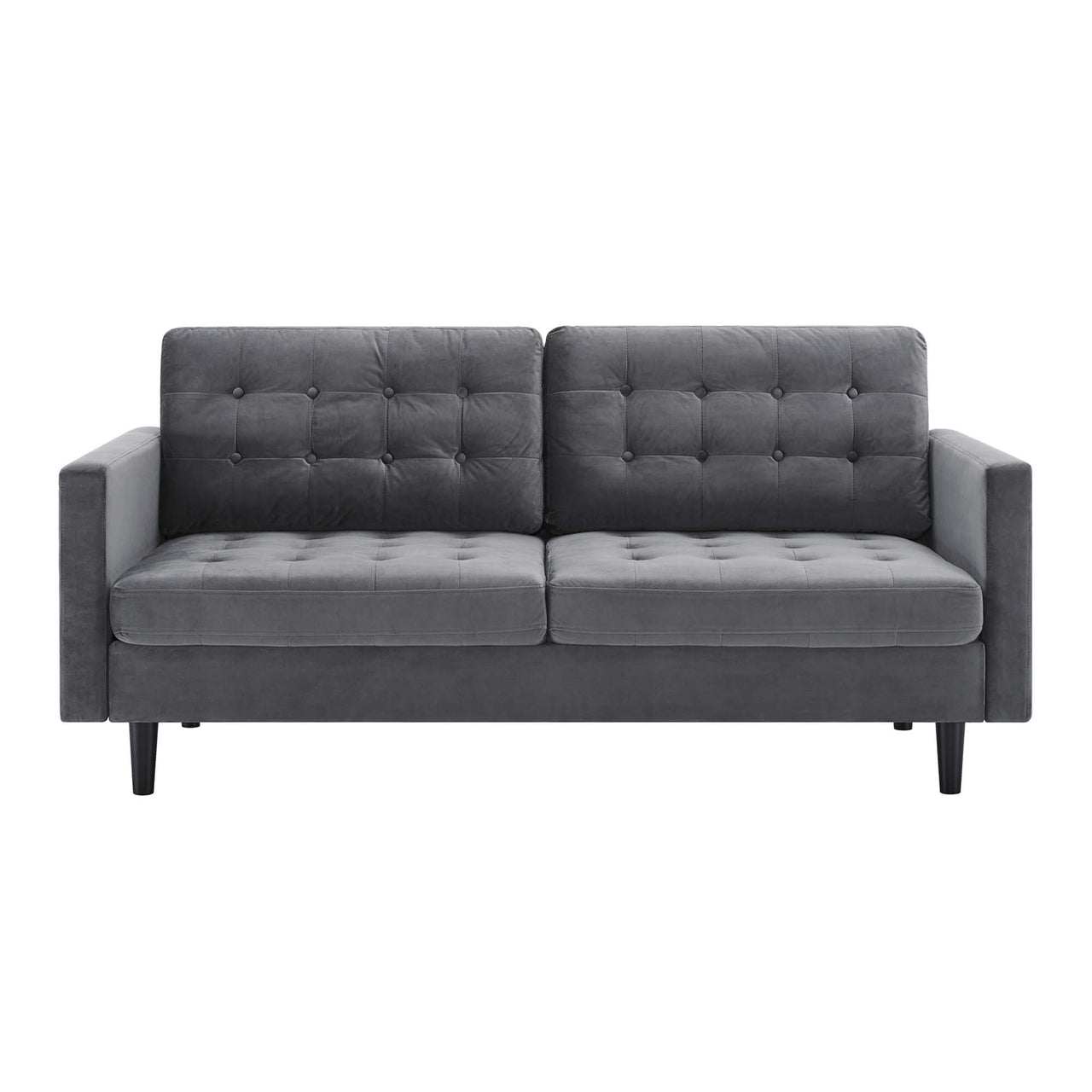 Lucera Velvet Sofa, Gray