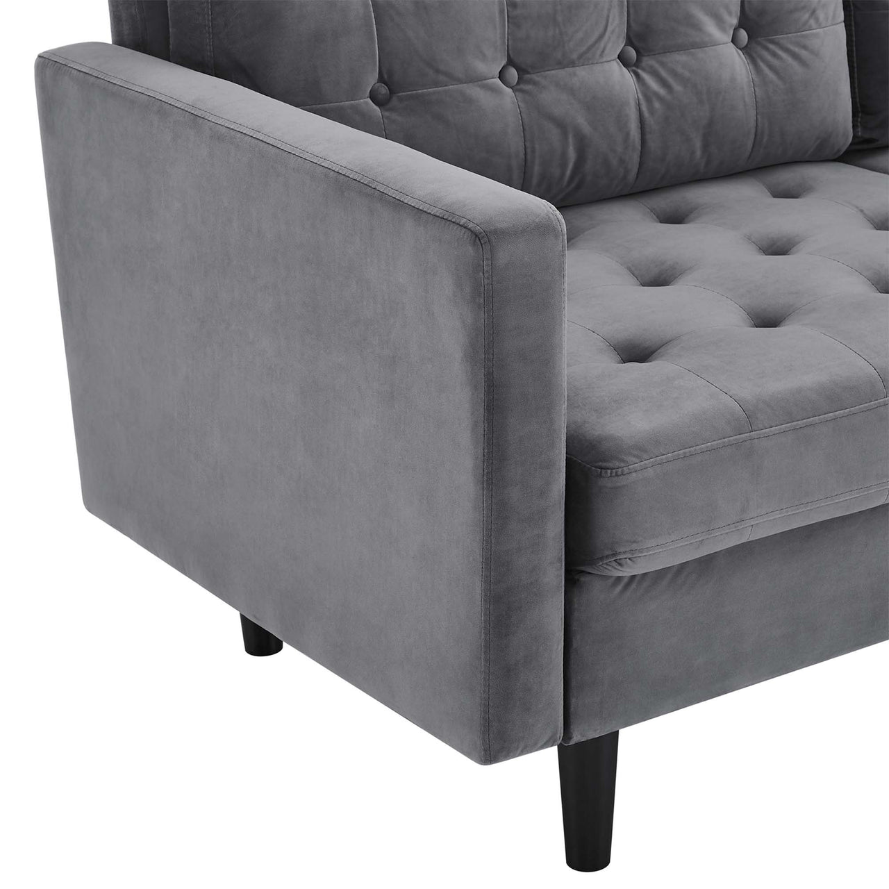 Lucera Velvet Sofa, Gray