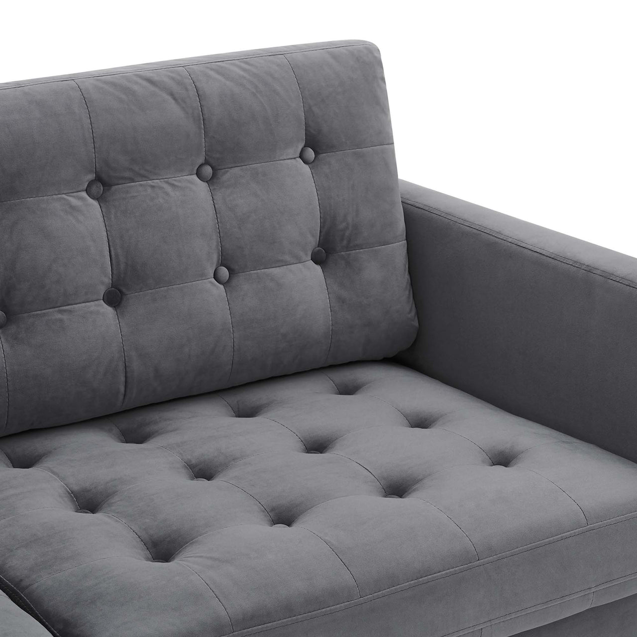 Lucera Velvet Sofa, Gray