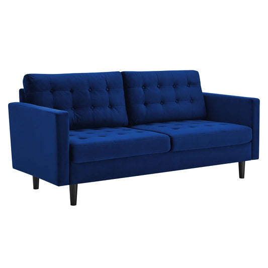 Lucera Velvet Sofa, Navy
