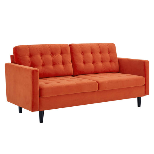 Lucera Velvet Sofa, Orange