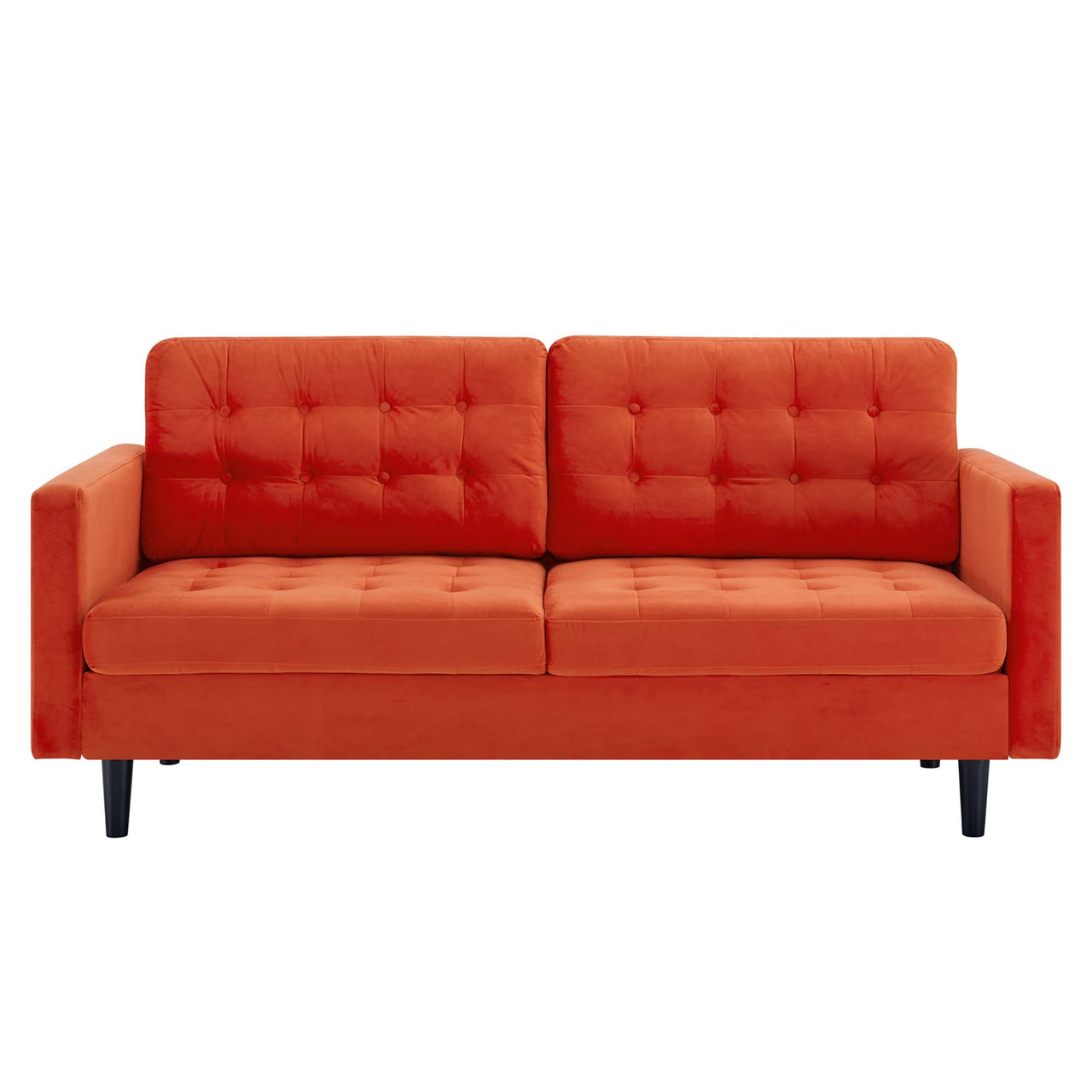 Lucera Velvet Sofa, Orange