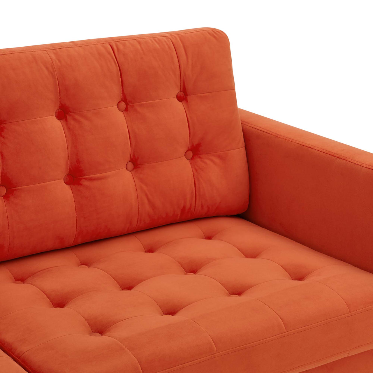Lucera Velvet Sofa, Orange
