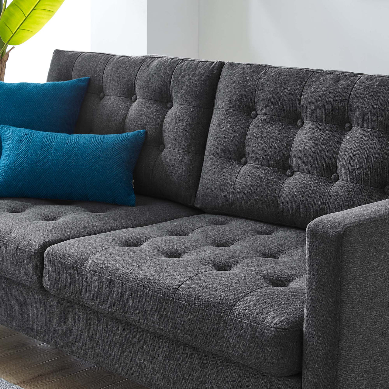 Lucera Fabric Sofa, Charcoal