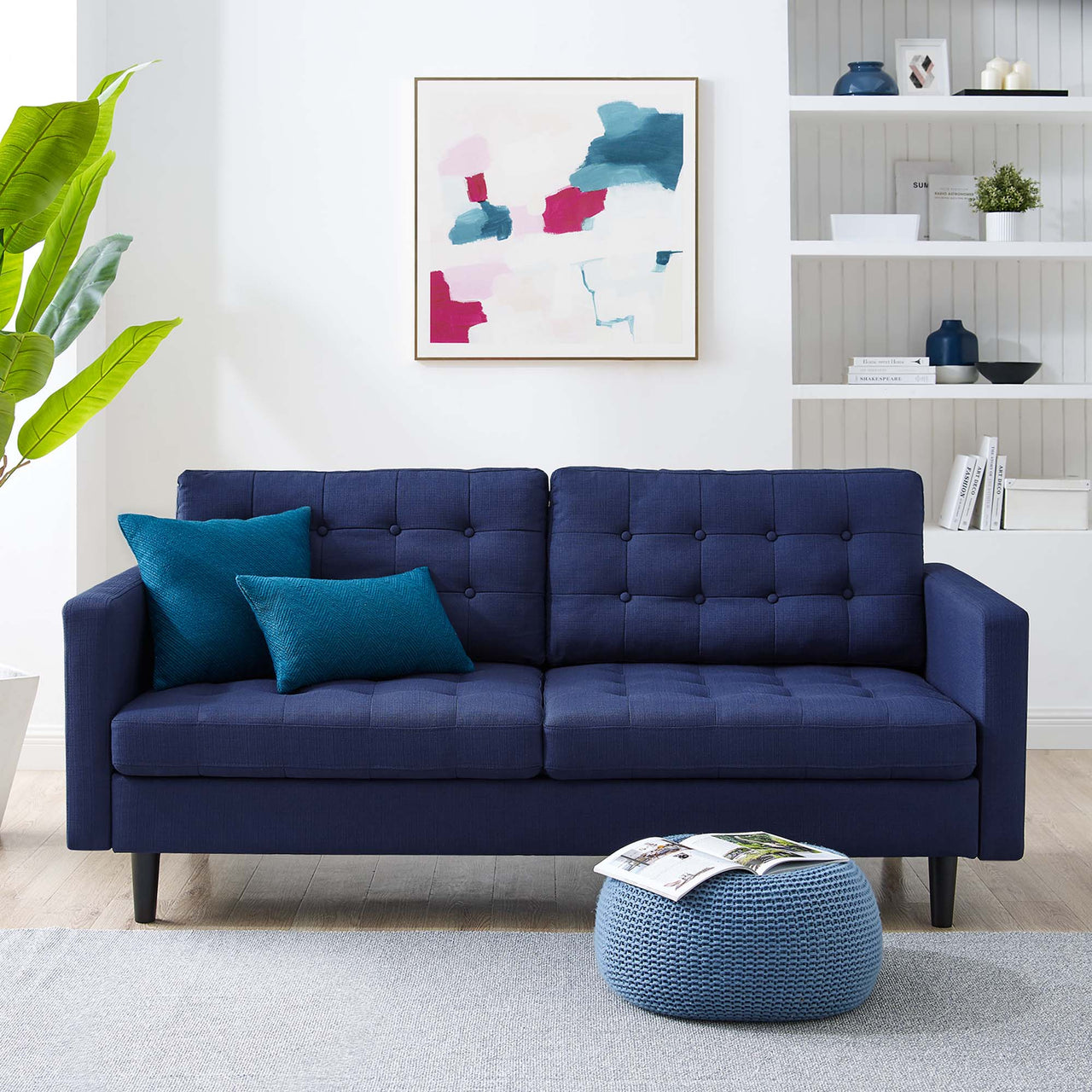Lucera Fabric Sofa, Royal Blue