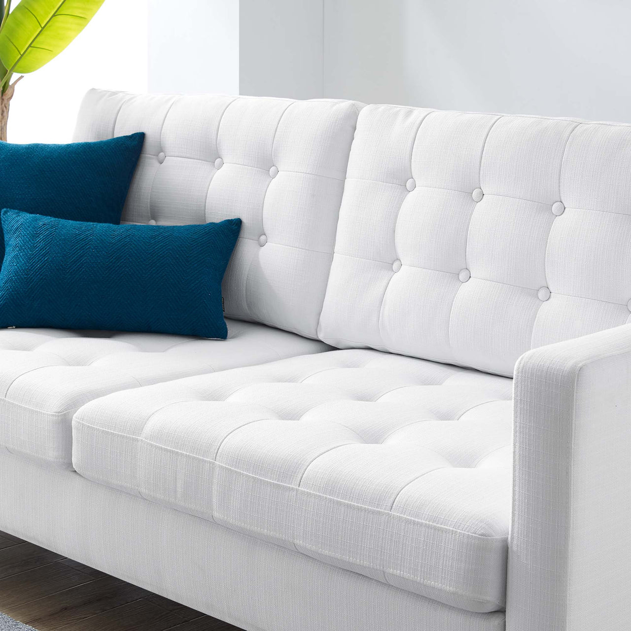 Lucera Fabric Sofa, White