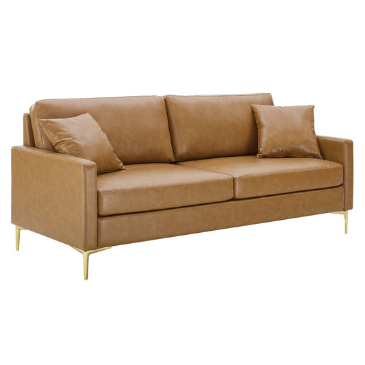 Montare Eco-Leather Sofa, Tan