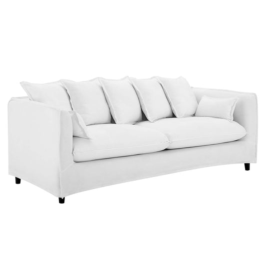 Isola Fabric Sofa with Removable Cover, White