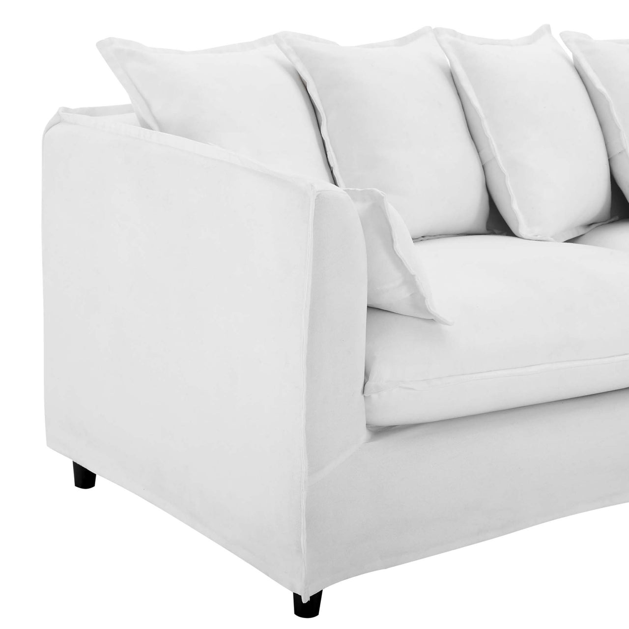 Isola Fabric Sofa with Removable Cover, White