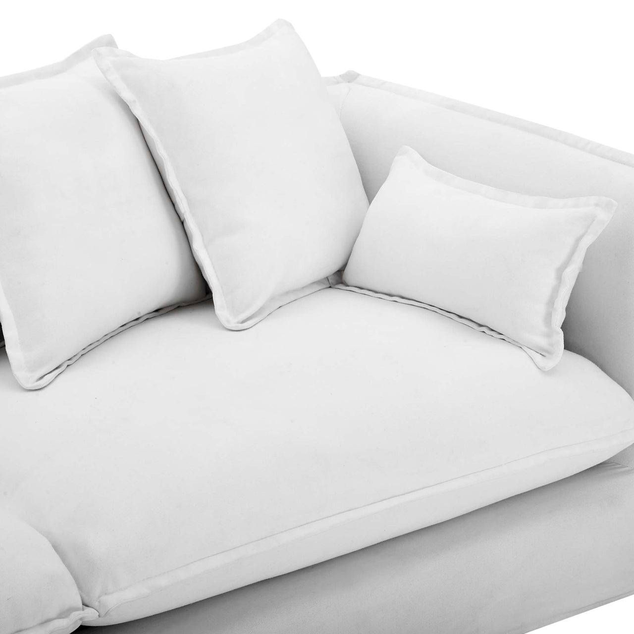 Isola Fabric Sofa with Removable Cover, White
