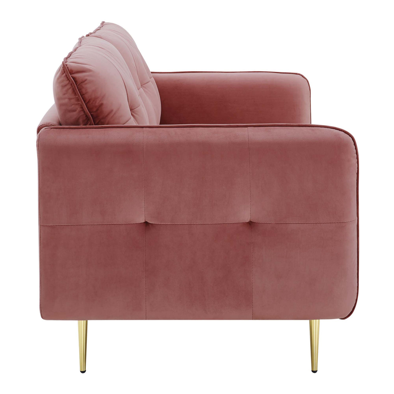 Carron Modern Lounge Velvet Sofa, Dusty Rose
