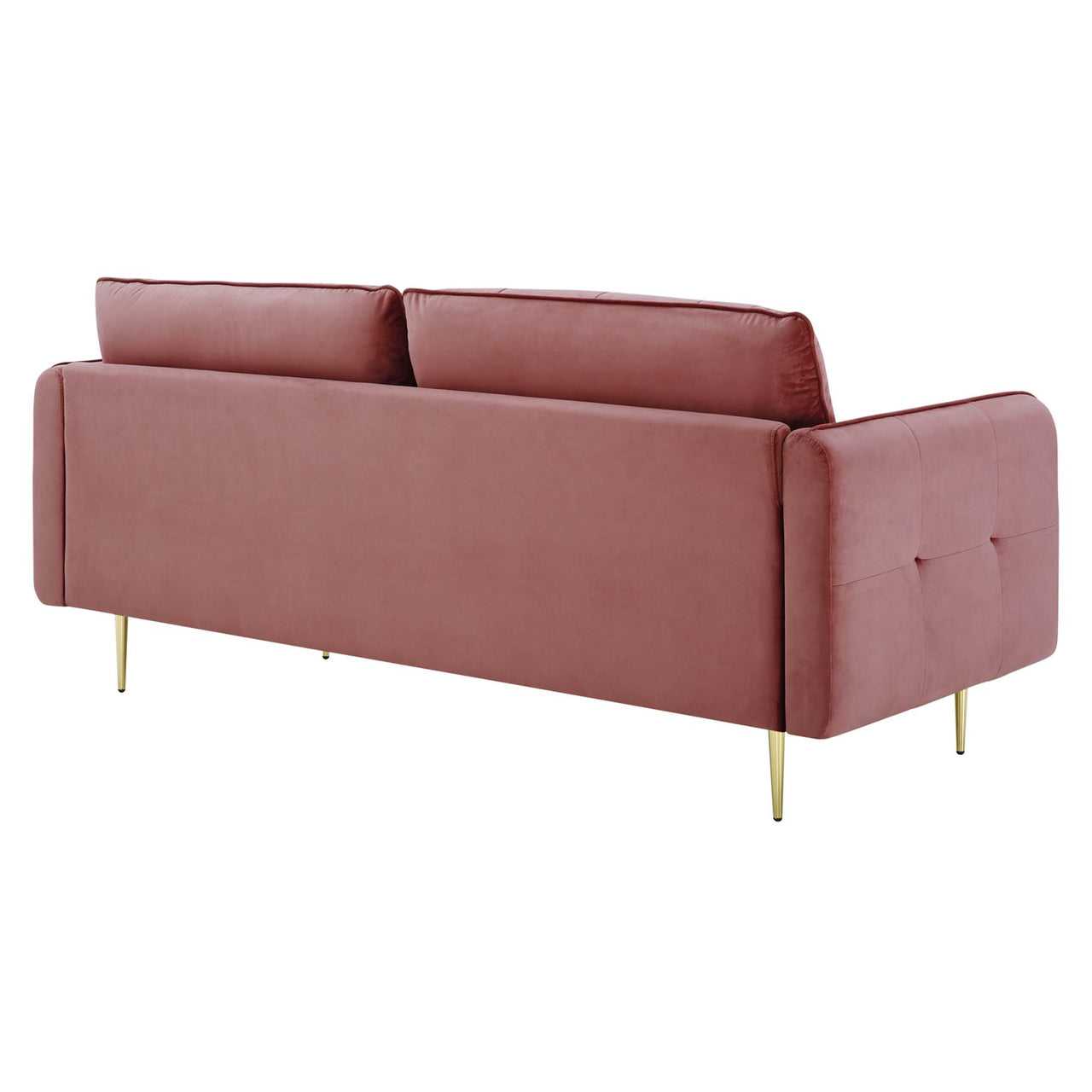 Carron Modern Lounge Velvet Sofa, Dusty Rose