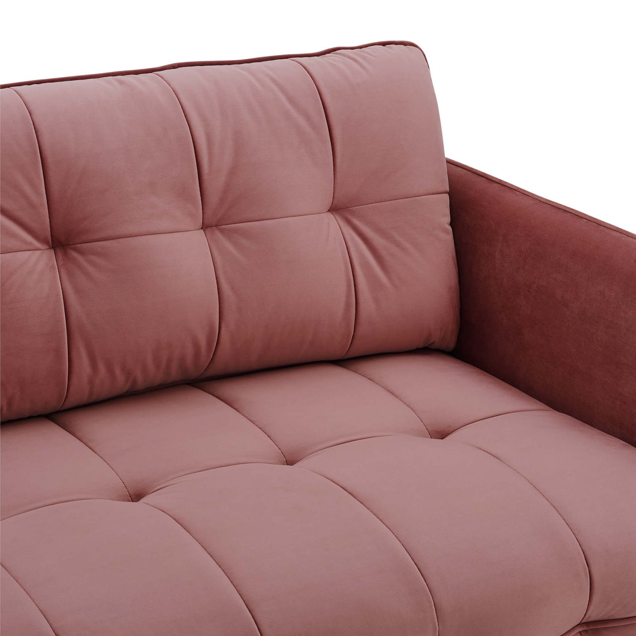 Carron Modern Lounge Velvet Sofa, Dusty Rose