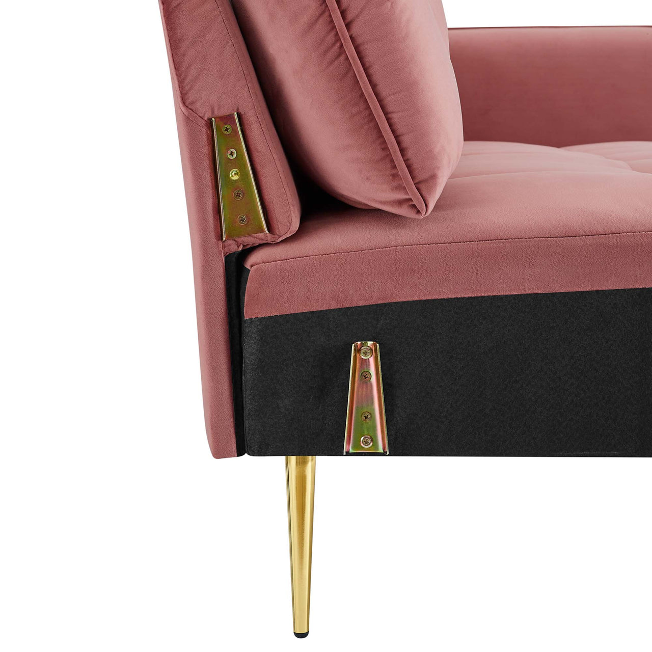 Carron Modern Lounge Velvet Sofa, Dusty Rose