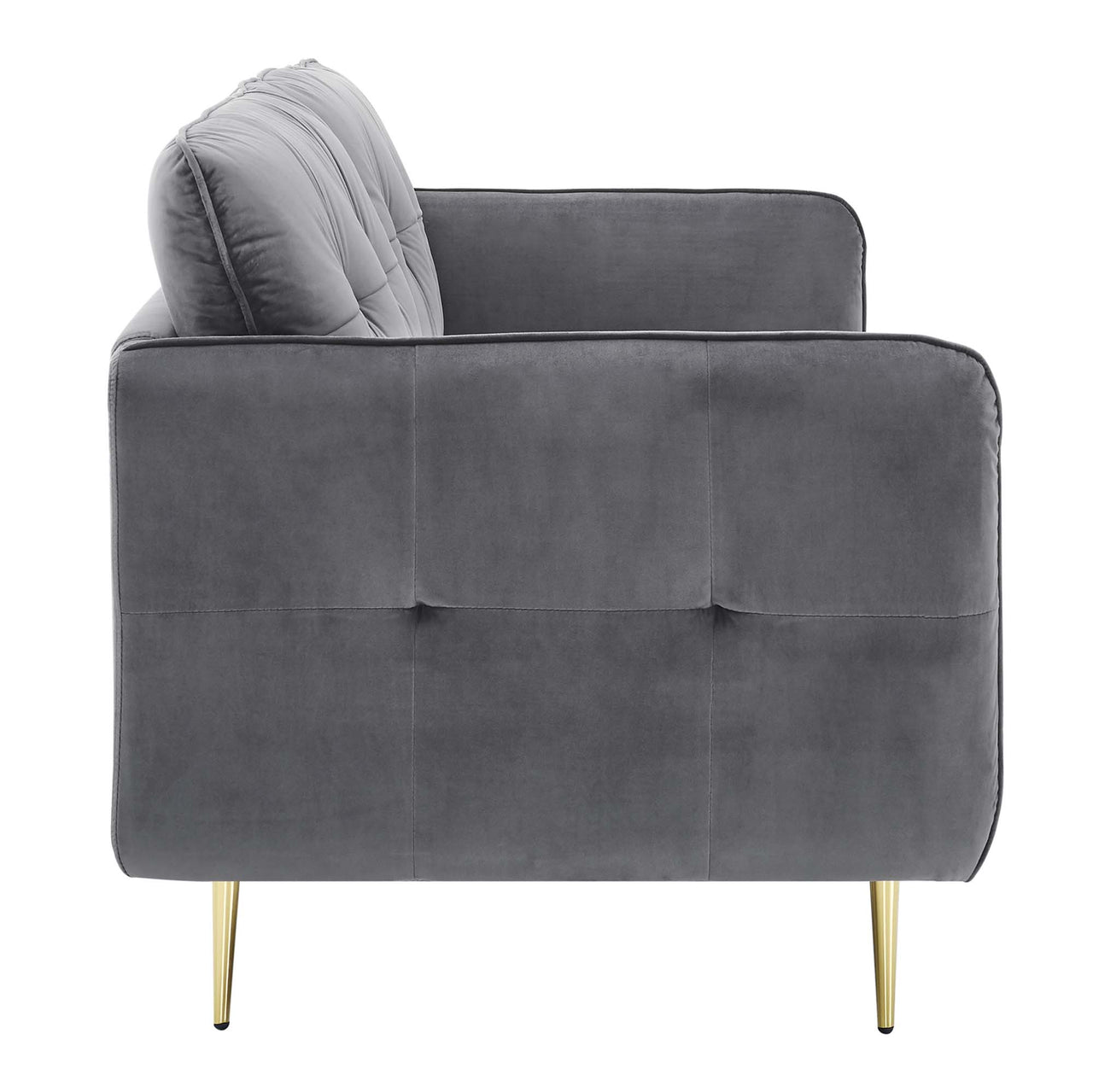 Carron Modern Lounge Velvet Sofa, Gray