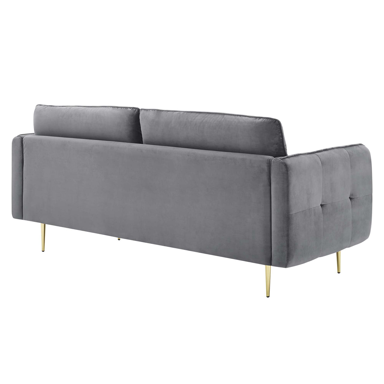 Carron Modern Lounge Velvet Sofa, Gray