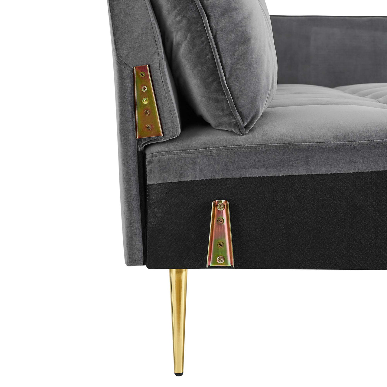 Carron Modern Lounge Velvet Sofa, Gray