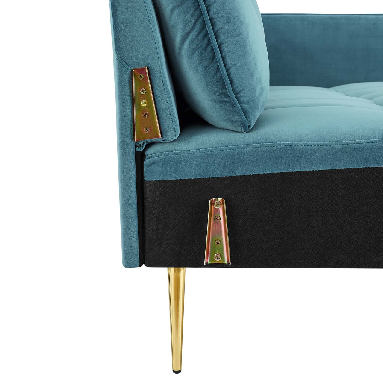Carron Modern Lounge Velvet Sofa, Caspian Blue
