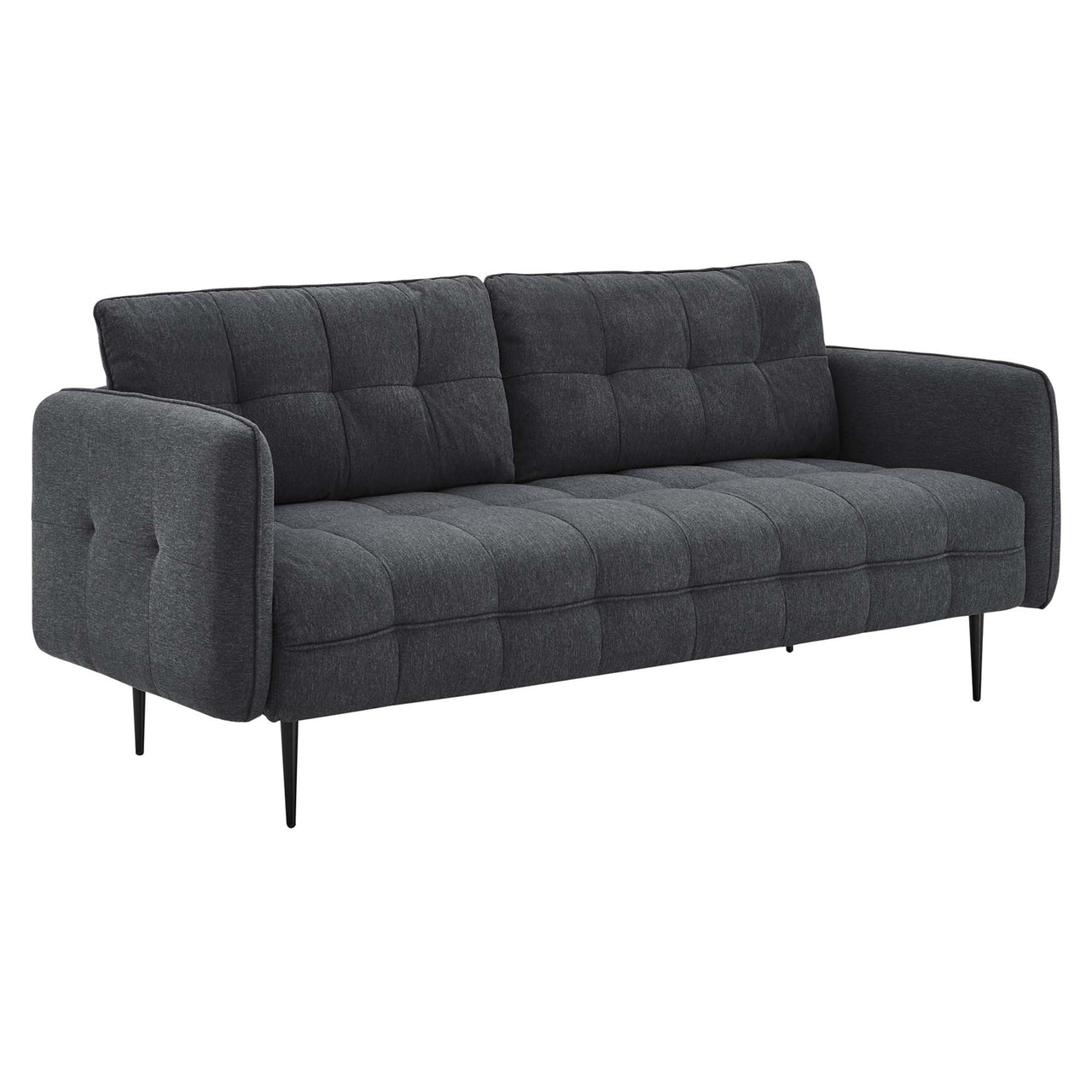 Carron Modern Lounge Fabric Sofa, Charcoal