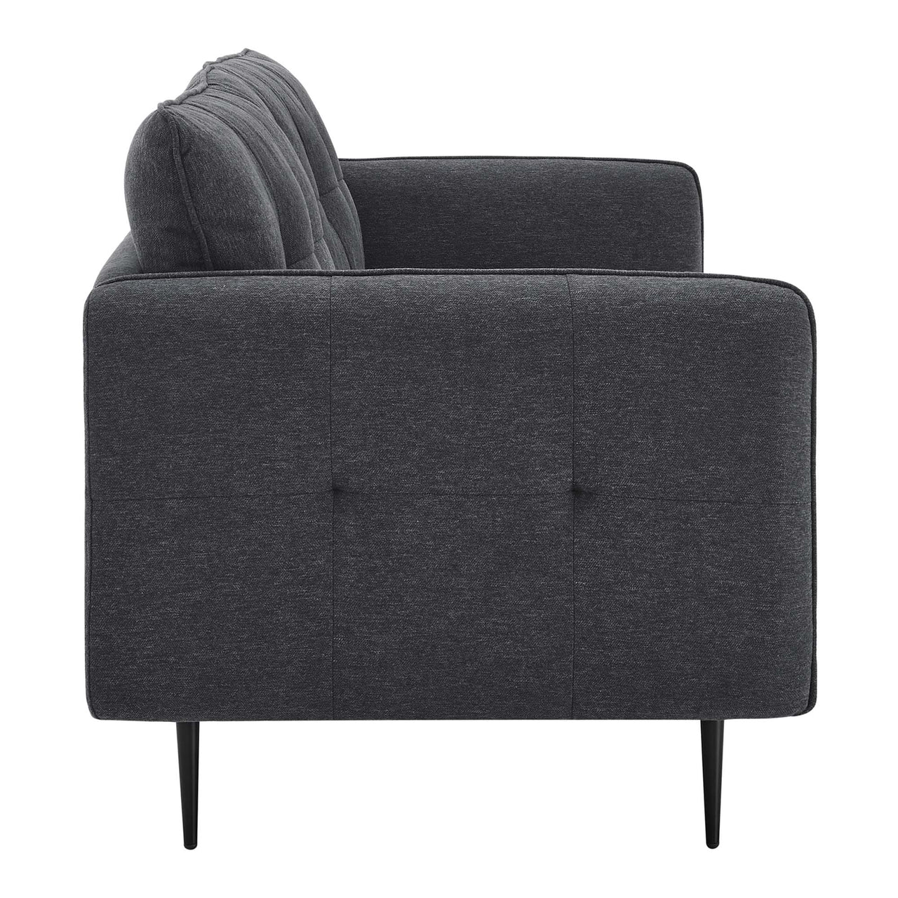 Carron Modern Lounge Fabric Sofa, Charcoal