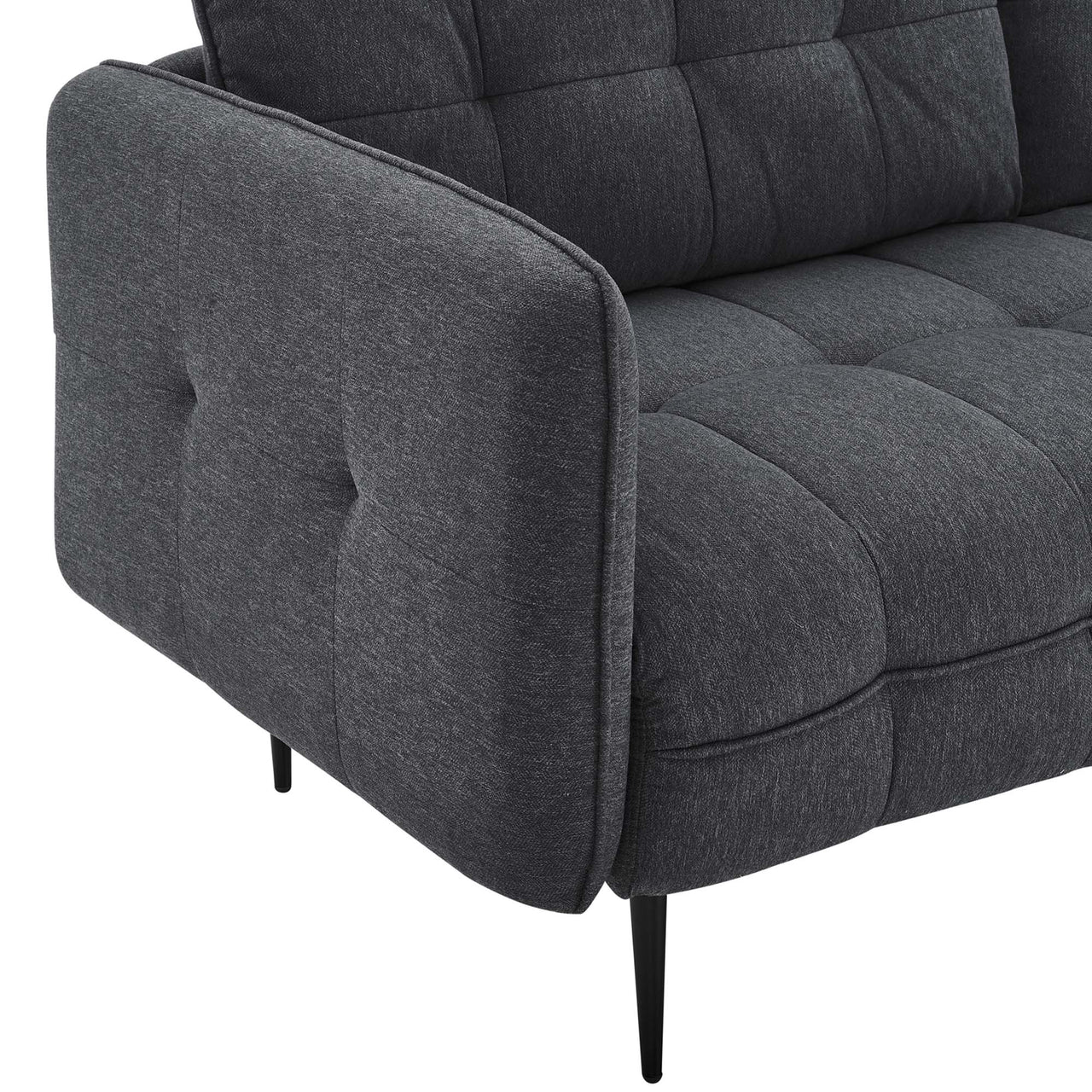 Carron Modern Lounge Fabric Sofa, Charcoal