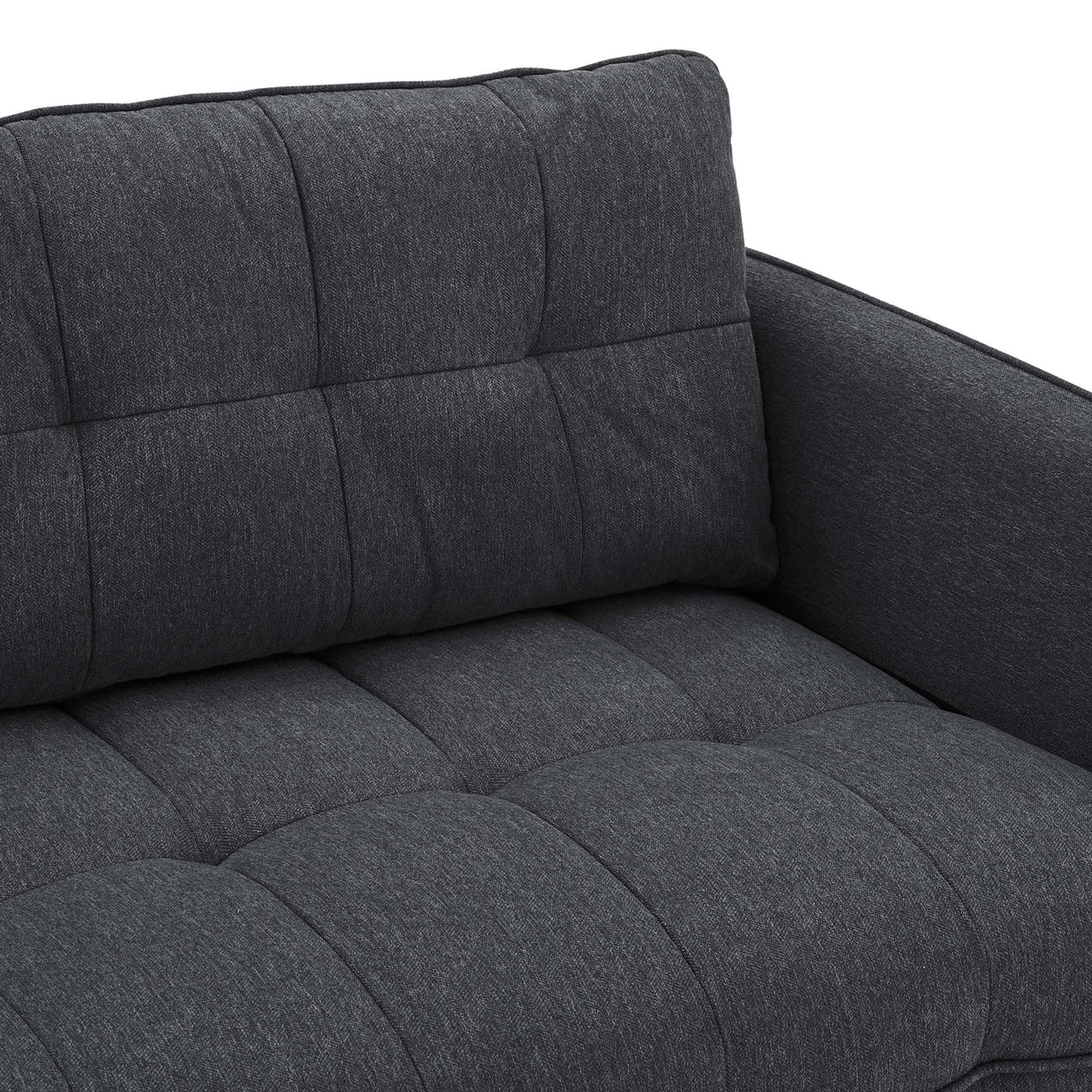 Carron Modern Lounge Fabric Sofa, Charcoal