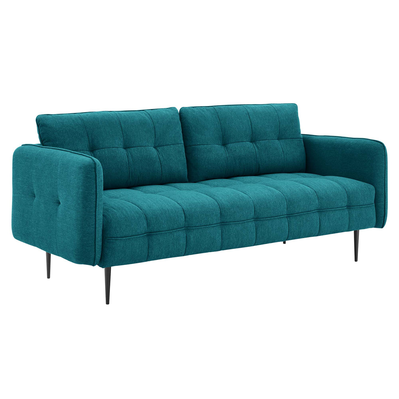 Carron Modern Lounge Fabric Sofa, Teal