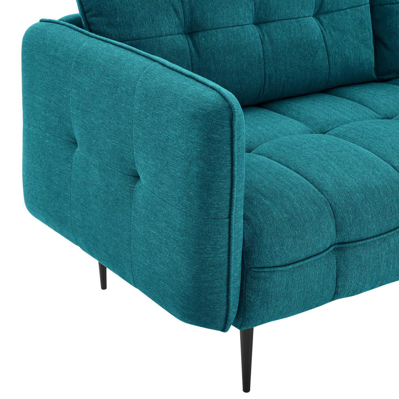 Carron Modern Lounge Fabric Sofa, Teal