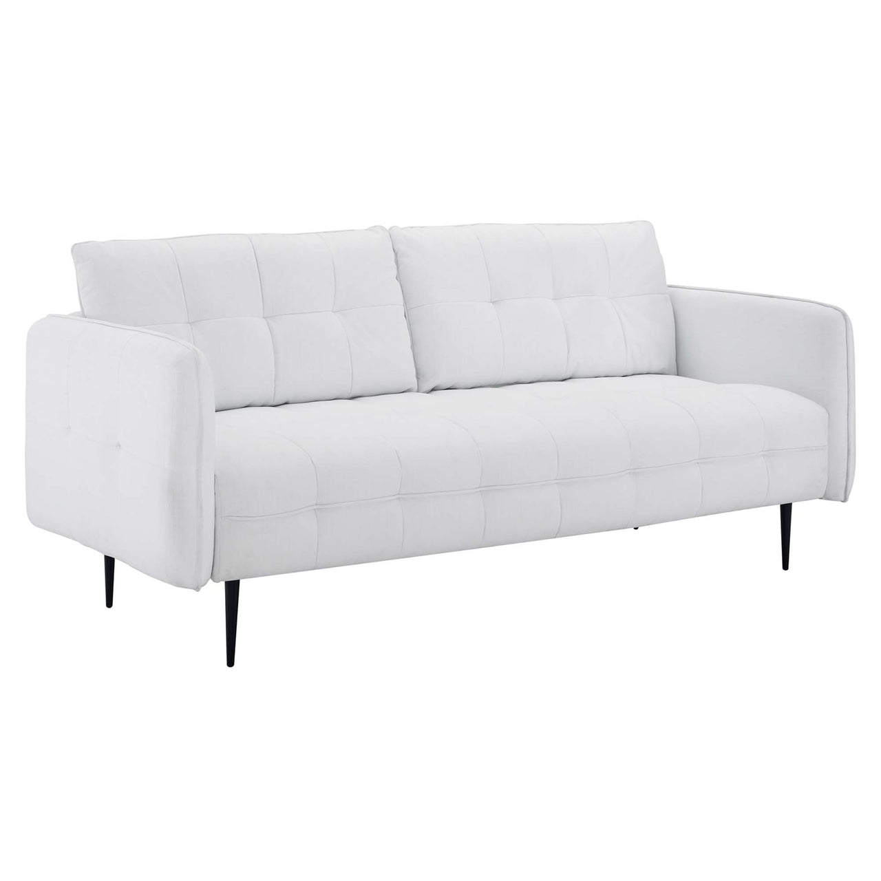 Carron Modern Lounge Fabric Sofa, White