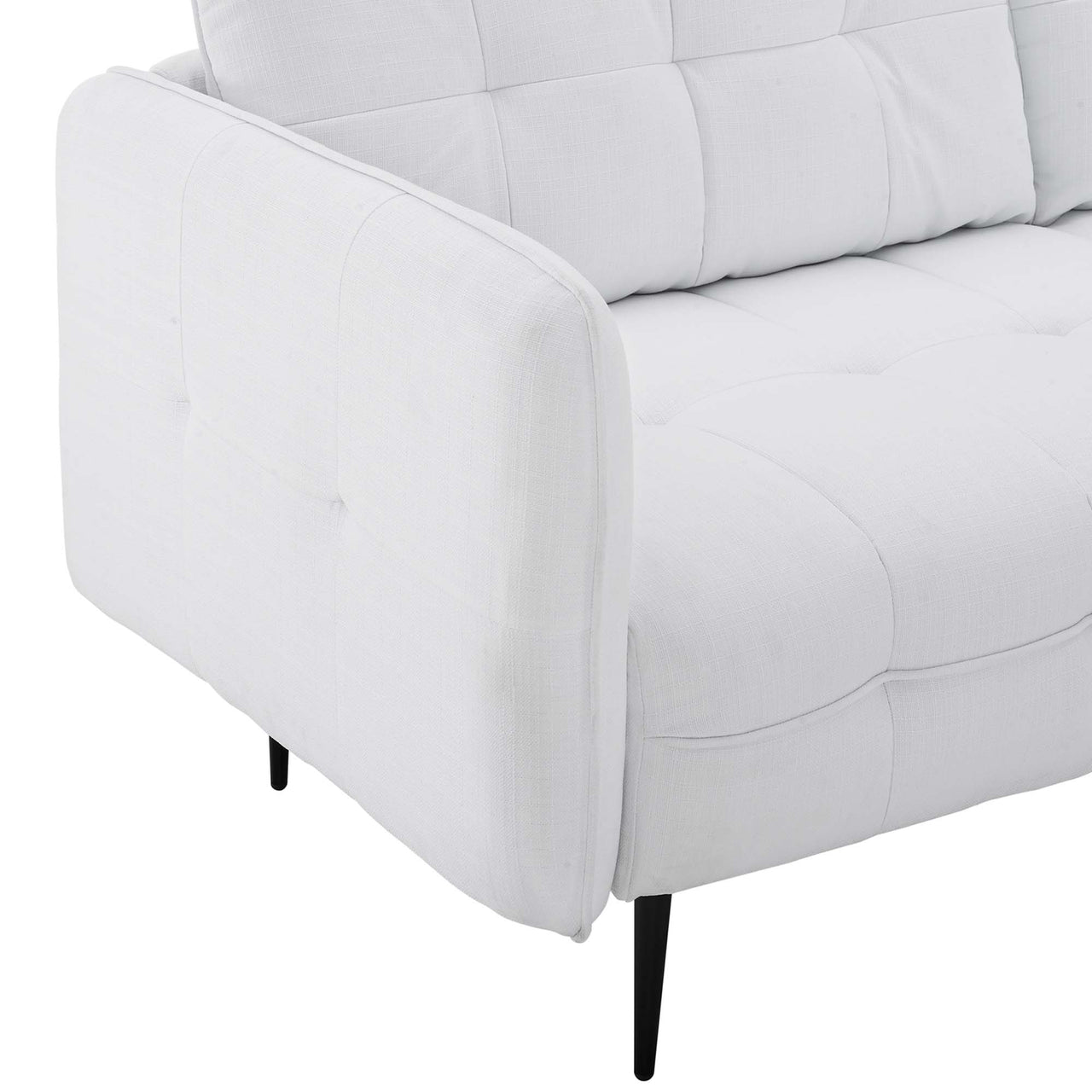 Carron Modern Lounge Fabric Sofa, White