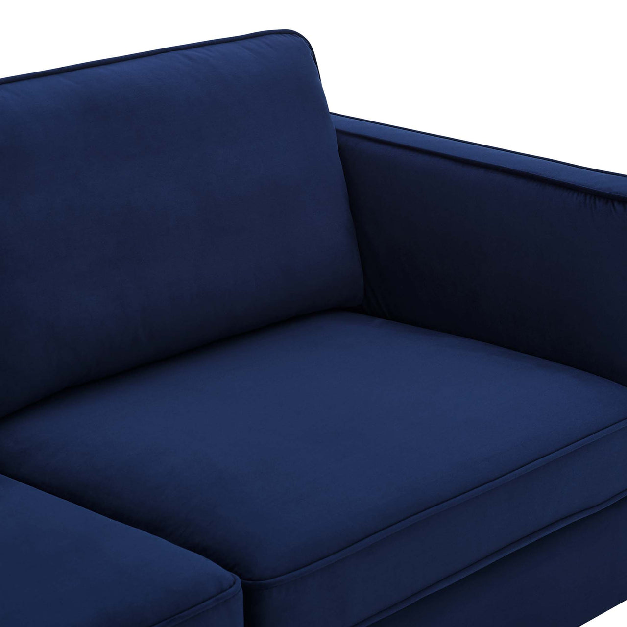 Ociel Upholstered Velvet Sofa, Dark Blue