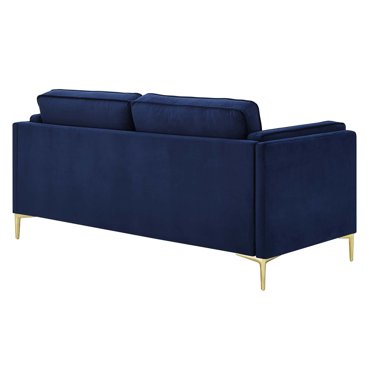 Ociel Upholstered Velvet Sofa, Dark Blue