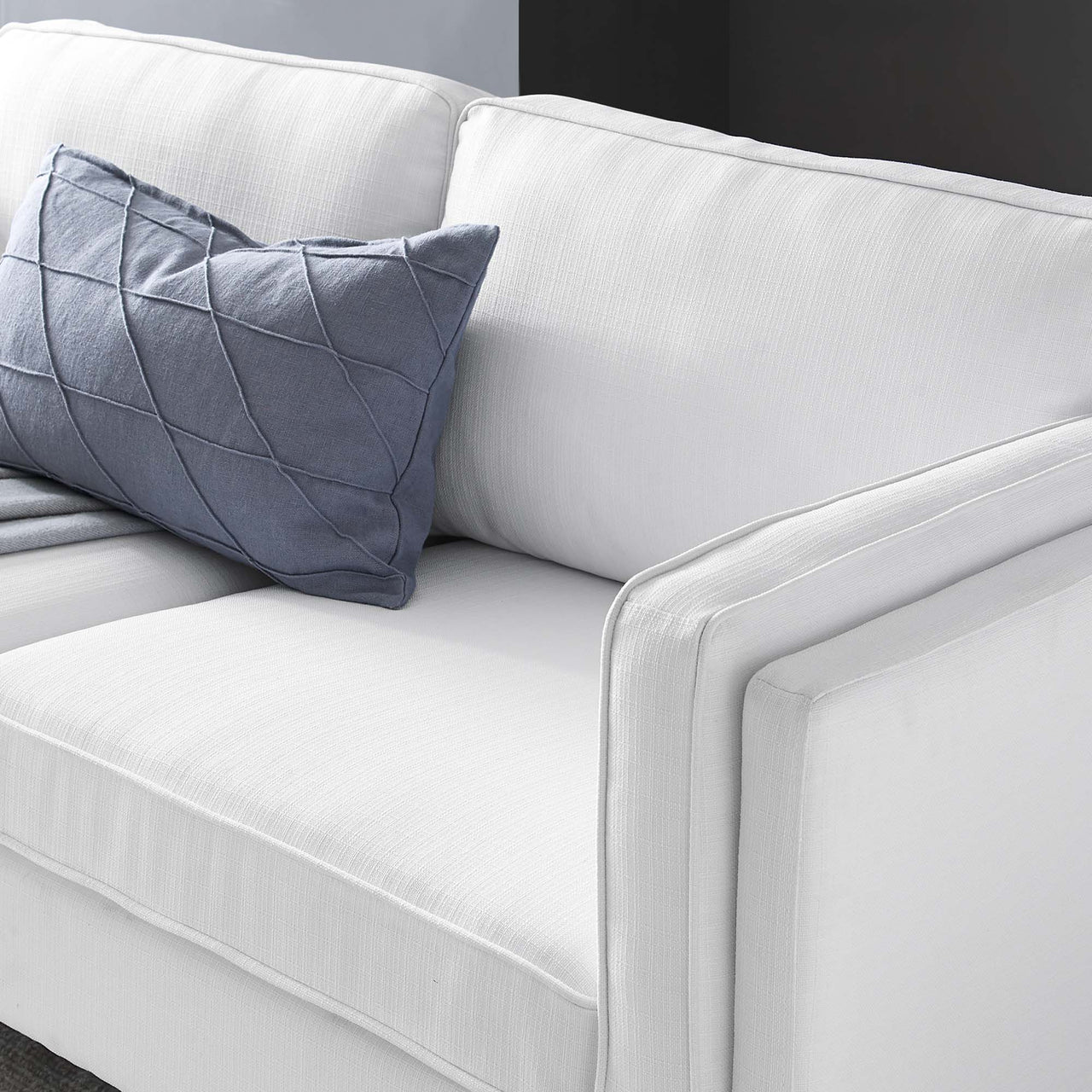 Ociel Fabric Sofa, White