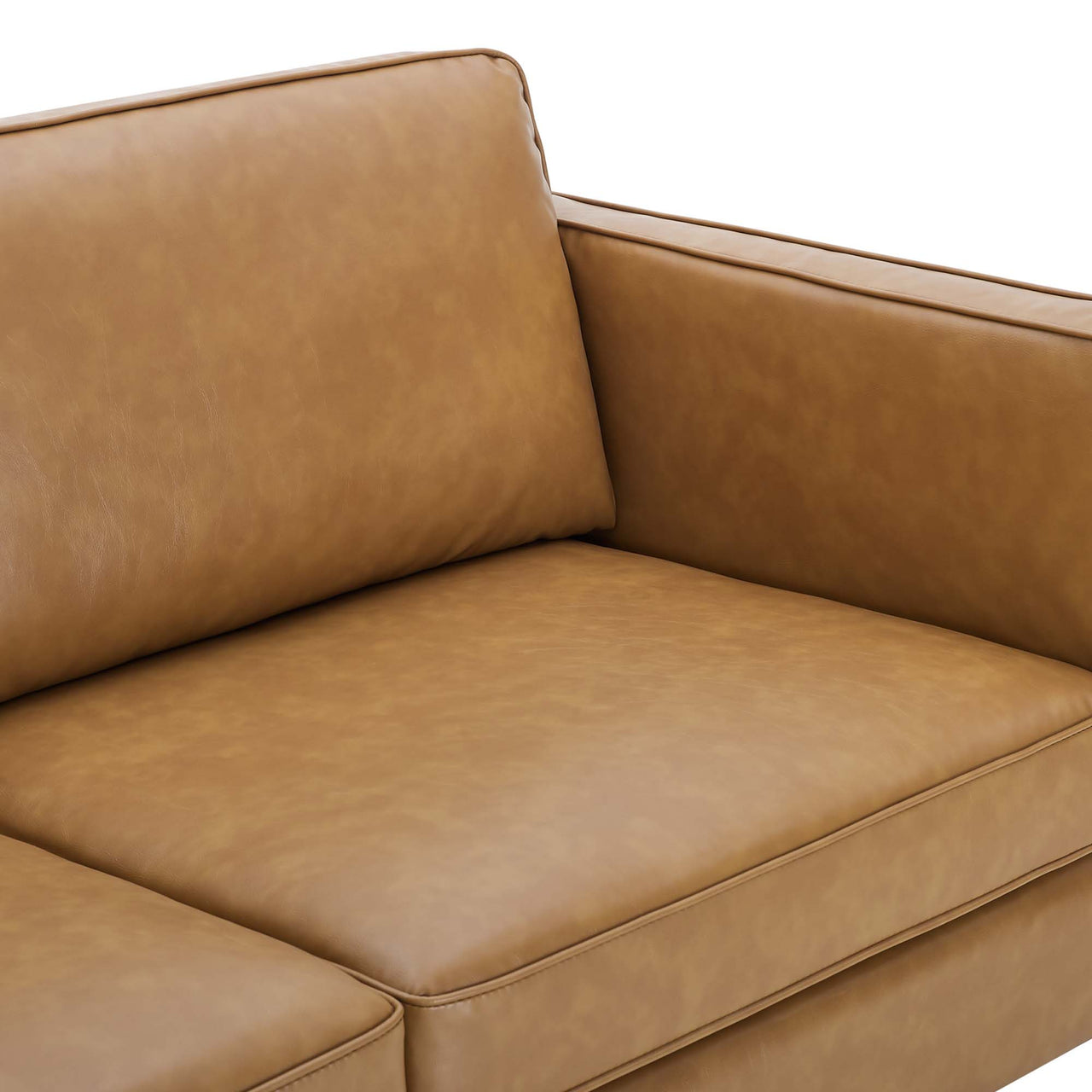 Ociel Eco-Leather Sofa, Tan